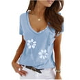 thumbnail image 1 of V-Neck Casual T-Shirt With Pocket For Women, 1 of 2