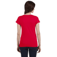 thumbnail image 3 of Gildan Softstyle Short Sleeve V-Neck T-Shirt, Women's Semi-Fitted Rib Collar Tee, Cherry Red, M, 3 of 6