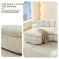 thumbnail image 6 of Bonuoke 127" Curved Sectional Sofa, L-Shape Modular Cloud Couch with 10 Pillows, 4-Seater High-Resilience Foam Upholstered Couches, No Assembly Required, Beige, 6 of 9