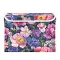 thumbnail image 7 of Yayeee Collapsible Cube Storage Bin with Lid Fabric Closet Decorative Basket with Handles, Soft Pinks Flowers, 7 of 7