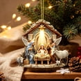 thumbnail image 2 of Clearance!3.15in Nativity Scene Christmas Ornament, Acrylic Hanging Ornament, Holy Family Birth of Christ Mary Jesus Decor, Indoor Outdoor Christmas Tree Decoration Religious Xmas Gift, 2 of 7
