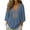 Blue, variant on Linen Cotton Tops For Women Summer V Neck Embroidered Contrast Detail Relaxed Travel Ready Brunch Outdoor Casual Wear Layering Friendly Workday Errands