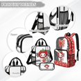 thumbnail image 3 of DISNIMO Axolotl Strawberry Print See Through Backpack Set 3Pcs for School, Stadium Approved Clear Bookbag 17" with Lunch Bag & Pencil Case, Fast Security Check, 3 of 5