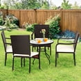 thumbnail image 3 of Patiojoy 4 PCS Stackable Rattan Chairs Outdoor Dining Chairs w/Cushion for Porch Yard Garden, 3 of 10