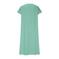 thumbnail image 5 of Meichang Linen Dresses for Women 2025 Casual Flowy V Neck Short Sleeve Maxi Dress Lightweight Summer Beach Vacation Clothes, 5 of 6