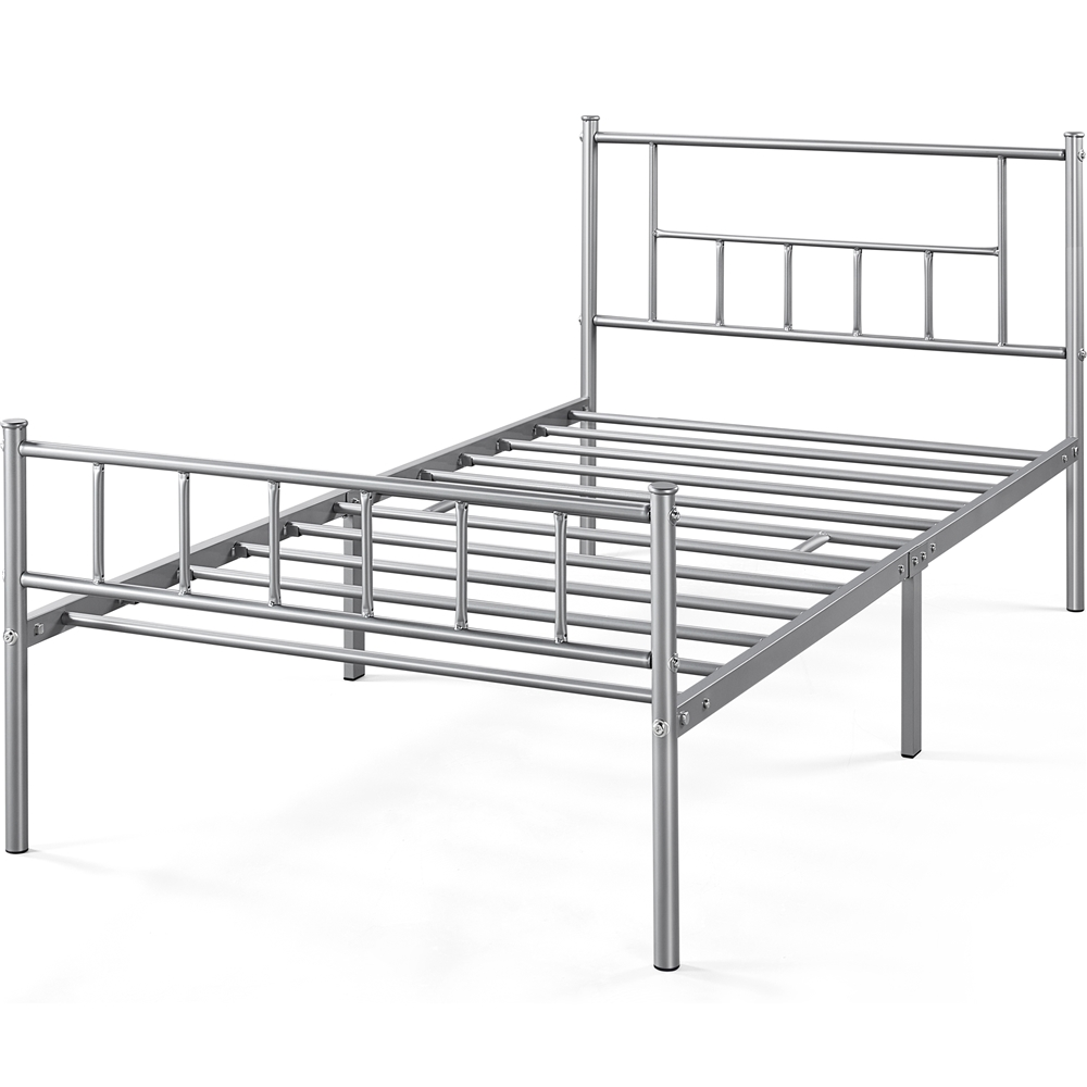 Yaheetech Metal Bed Frame with Headboard & Footboard,Twin Size, Silver - image 5 of 10