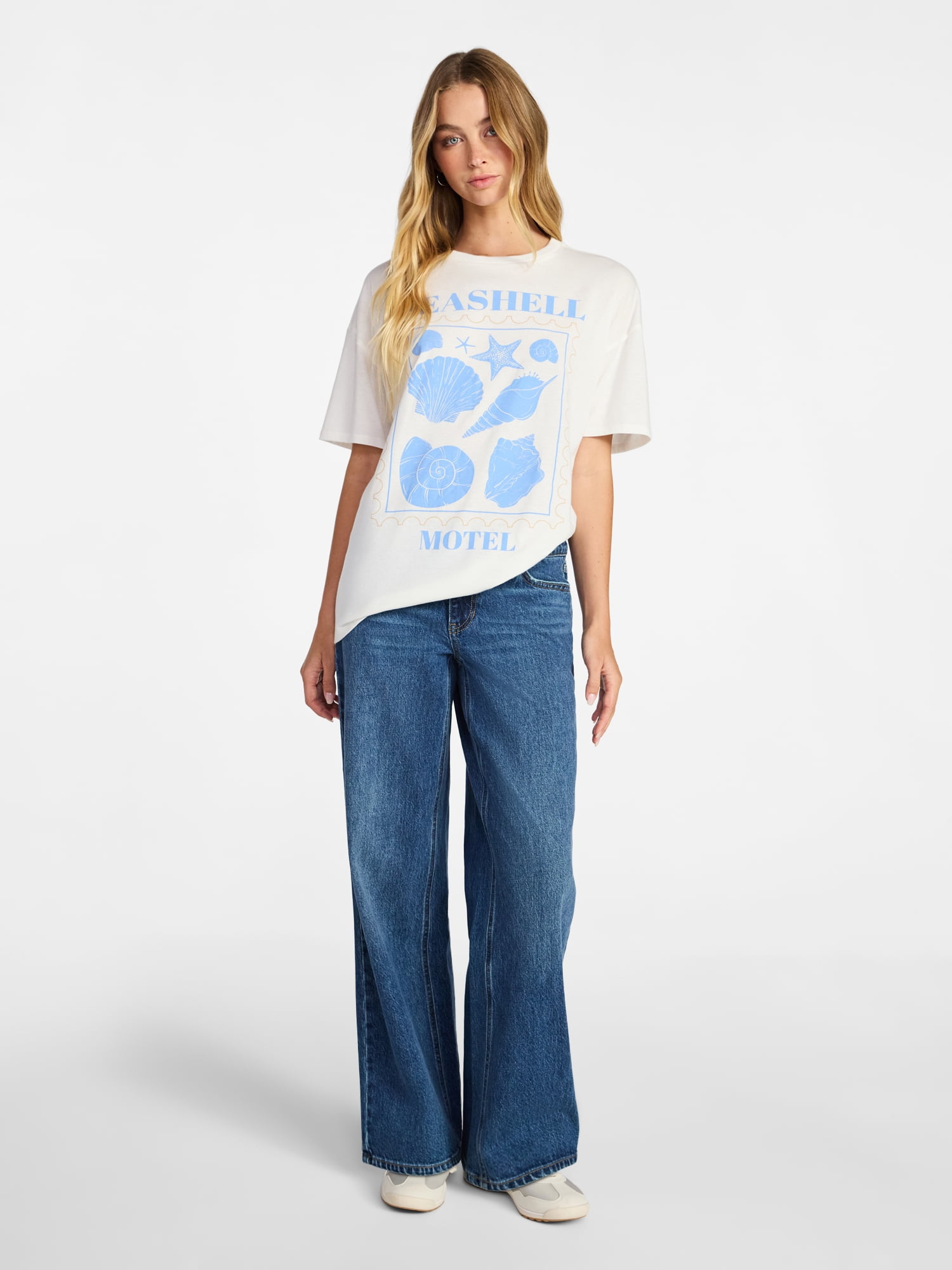 No Boundaries Washed Graphic Boyfriend Tee, Women's XXS-XXL