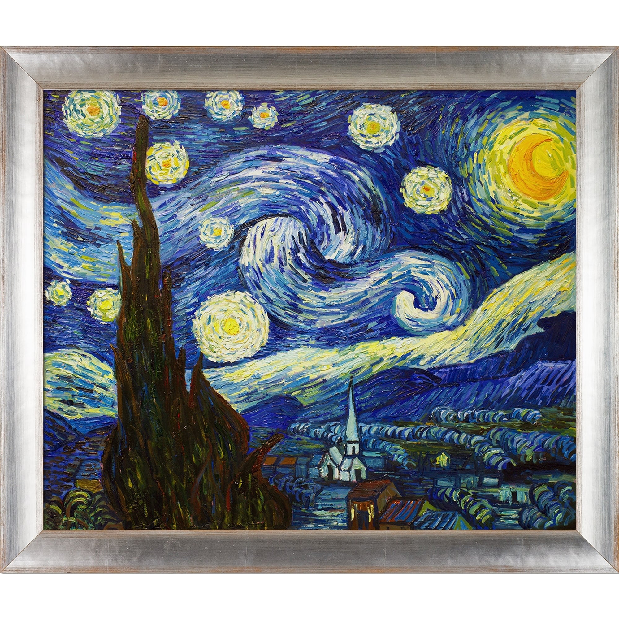 La Pastiche Vincent Van Gogh 'Starry Night' Hand Painted Oil