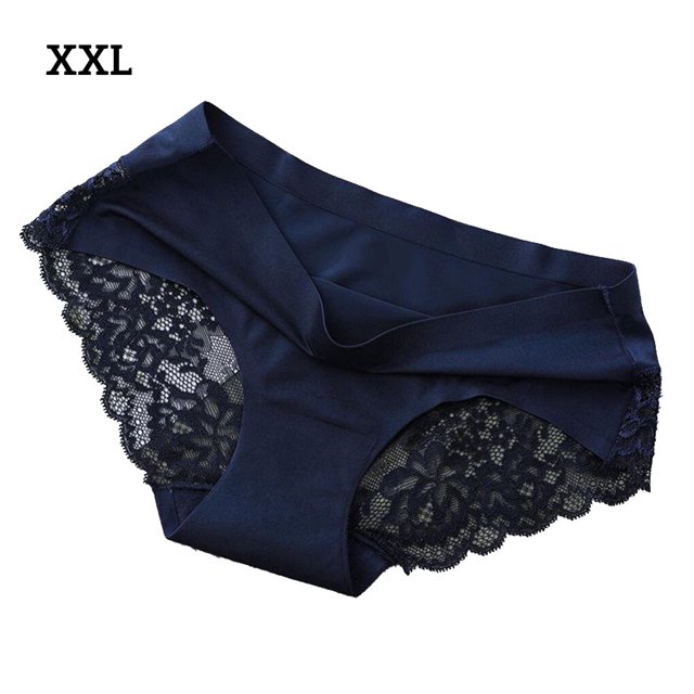 Qarigey Bragas con borde de encaje para mujer, cintura elástica transpirable, banda para chica, calzoncillos que absorben la humedad, ropa interior Ropa interior Azul XXL Qarigey AP000437-27