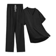 thumbnail image 3 of Conjunto de uniforme médico unisex con bolsillos, ropa de trabajo para enfermeras, ideal para salones de belleza y esteticistas. Negro, 3 of 9