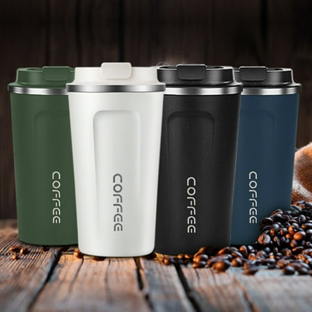 

380 mL Insulated Coffee Mug with Lid Double Layer Vacuum Insulation Coffee Cup Durable Safe Rust-resistant Leak-Proof Reusable for Outdoor Travel Office School Party Camping Army Green