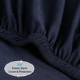thumbnail image 6 of PiccoCasa Soft 190GSM Brushed Polyester 16" Deep Pocket Fitted Sheets Navy Blue Queen, 6 of 7