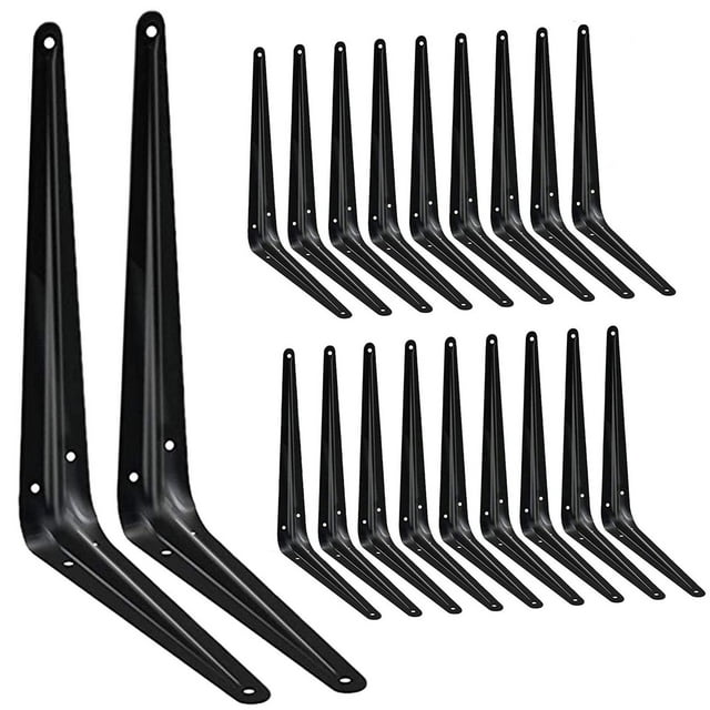 Soportes de estantería Janyang, 20 unidades, 30 cm, metal de hierro negro, muy resistentes