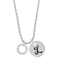 thumbnail image 1 of Delight Jewelry Silvertone You Are More Loved Infinity Ring Silvertone Script Initial Disc - L - Charm Necklace, 20"+3", 1 of 4