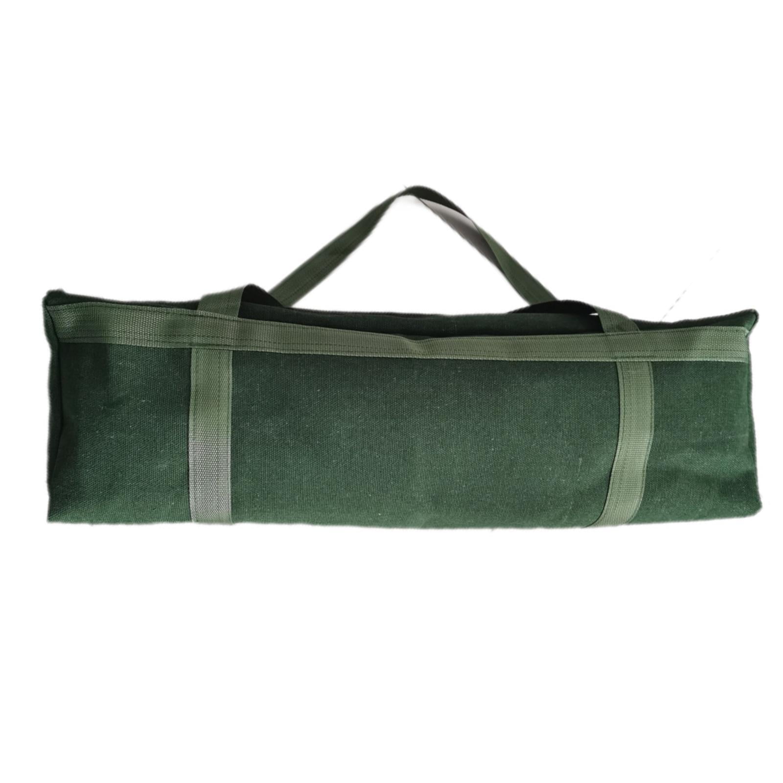 Canvas Tool Bag Zippered Tent Pole Storage Large Capacity Carry Bag for Fishing Camping Travelers