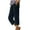 Navy, variant on SwiftWear Women's Cotton Linen Capris Dual-Pocket Comfort & Adjustable Waist | Casual Breathable Wear​