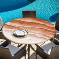thumbnail image 6 of Burnt Orange Beach Coastal Round Tablecloth 55-60 Inch Round Fitted Table Cloth with Elastic Edge, Summer Nautical Seaside Ocean Ombre Waterproof Table Cover Protector for Outdoor Picnic Party Dining, 6 of 9