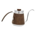 thumbnail image 2 of Cafetera de cuello de cisne con goteo para verter sobre la cafetera, tetera de 600 ml para acampar marrón, 2 of 9