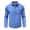 Blue, variant on Chest Pocket Soft Heather Linen Cotton Henley Collar Shirt for Men Half Button Placket Wrinkle Resistant Daily Vacation Blouse Khaki L