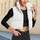 thumbnail image 5 of Chaleco Abrigo acolchado de plumón Chaleco corto acolchado Ropa de abrigo informal y cálida para mujer Ygjytge Blanco T XS para Mujer, 5 of 6