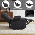 thumbnail image 6 of GAOHAPY Rocker Recliner Chair,360° Swivel Recliner Chair for Adults,Oversized Single Sofa Seat with Cup Holders,Recliner Single Sofa with Side Pocket(Black), 6 of 7