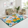 thumbnail image 4 of Coolnut Area Rug 60 x 39 inch (5'x 3'3"), Brushed Strokes Summer Fruits Orange and Leaves Nursery Rug Floor Mat Kids Playing Mat for Living Room Bedroom, 4 of 6