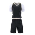 thumbnail image 5 of HXWCHs Girls Boys Basketball Shirt and Shorts 2 Piece Printed Sports Uniform Set for Kids Youth Size: 4XL Black, 5 of 6