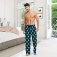 thumbnail image 2 of Men's Pajama Pants with Pockets Sleepwear Lounge Pants Stretch Casual Blue Polka Dots, 2 of 6