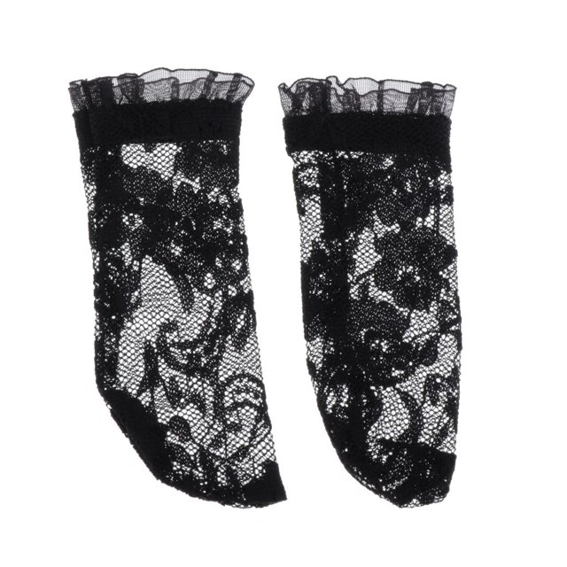 1 Par de Calcetines de Encaje para Muñeca Articulada de 1/4 BJD Negro perfecl