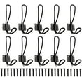 thumbnail image 1 of Perchas de pared vintage, diseño de ganchos dobles para abrigos, sombreros, bolsos y más, ganchos de pared de acero y hierro resistentes con tornillos de metal incluidos, paquete de 12, 1 of 6