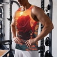 thumbnail image 6 of Bixox Romantic Roses Sunset Ocean Pattern Men's Gym Tank Tops Workout Sleeveless T-Shirts Athletic Muscle Tank Training Bodybuilding Shirts,S-4XL, 6 of 7