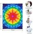 thumbnail image 4 of Colorful Rainbow Tie Dye Spiral Pattern Blanket,Comfortable Soft Flannel Throw Blanket,All Season,Warm Lightweight Blankets for Sofa Bed Couch Living Room Chair,30"x40", 4 of 4