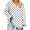 White, variant on CHGBMOK Women's Plus Size Polka Dot Tops Long Sleeve V Neck T-shirts Basic Dressy Casual Blouses