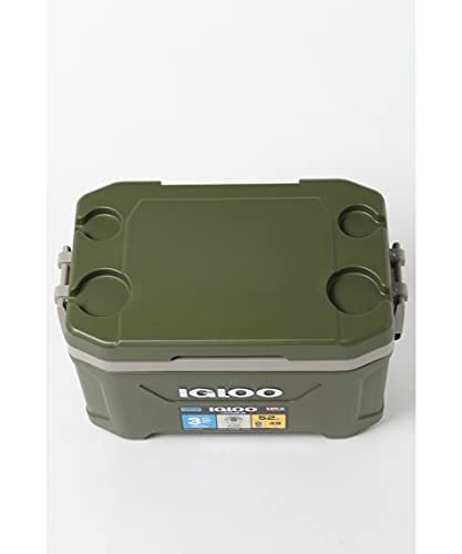 Igloo 60367 Sportsman Latitude 52 Cooler Box, Approx. 11.2 gal 49 L, Sportsman, Latitude, Outdoor, Camping, Leisure, Fishing, Green