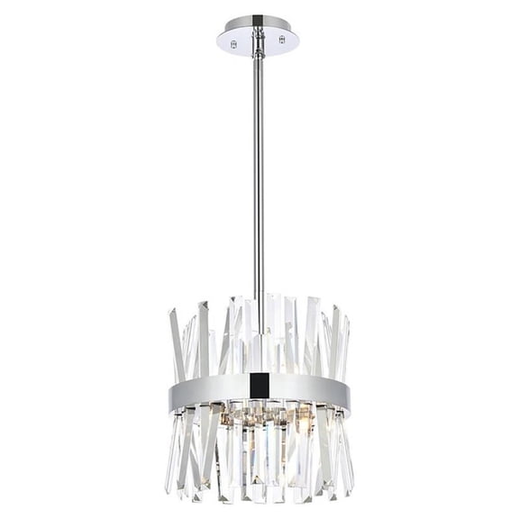 Serephina 12 inch crystal round pendant light in chrome