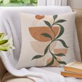 thumbnail image 3 of Middle Century Boho Pillow Covers 26x26 Set of 2, Bohemian Abstract Modern Beige Leaves Throw Pillow Covers Decorative Couch Cushion Cover, Microfiber Soft Pillowcases for Bedroom Living Room Sofa, 3 of 9