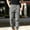 #0294-Gray, variant on Men Corduroy Patchwork Drawstring Jogger Pants Elastic Waist Daily Casual Bottoms Black S Gift