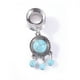 thumbnail image 3 of Exquisito doble altavoz turquesa colgante pendiente expansión joyería piercing (0.709 in), 3 of 8