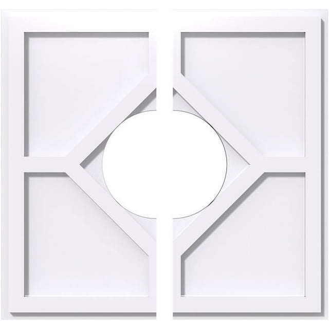 Ekena Millwork CMP20EY2-07000 20 Po OD x 7 Po ID Carré Embry Architecture Grade PVC Contemporain Médaillon de Plafond - 2 Pièces