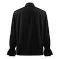 thumbnail image 2 of Caqnni Long Sleeve Vintage Court Shirt for Mens Lace-Up Lapel Tops 2024 Drama Stage Blouses Tops Vintage Performances Clothing Shirts (Black,L), 2 of 6