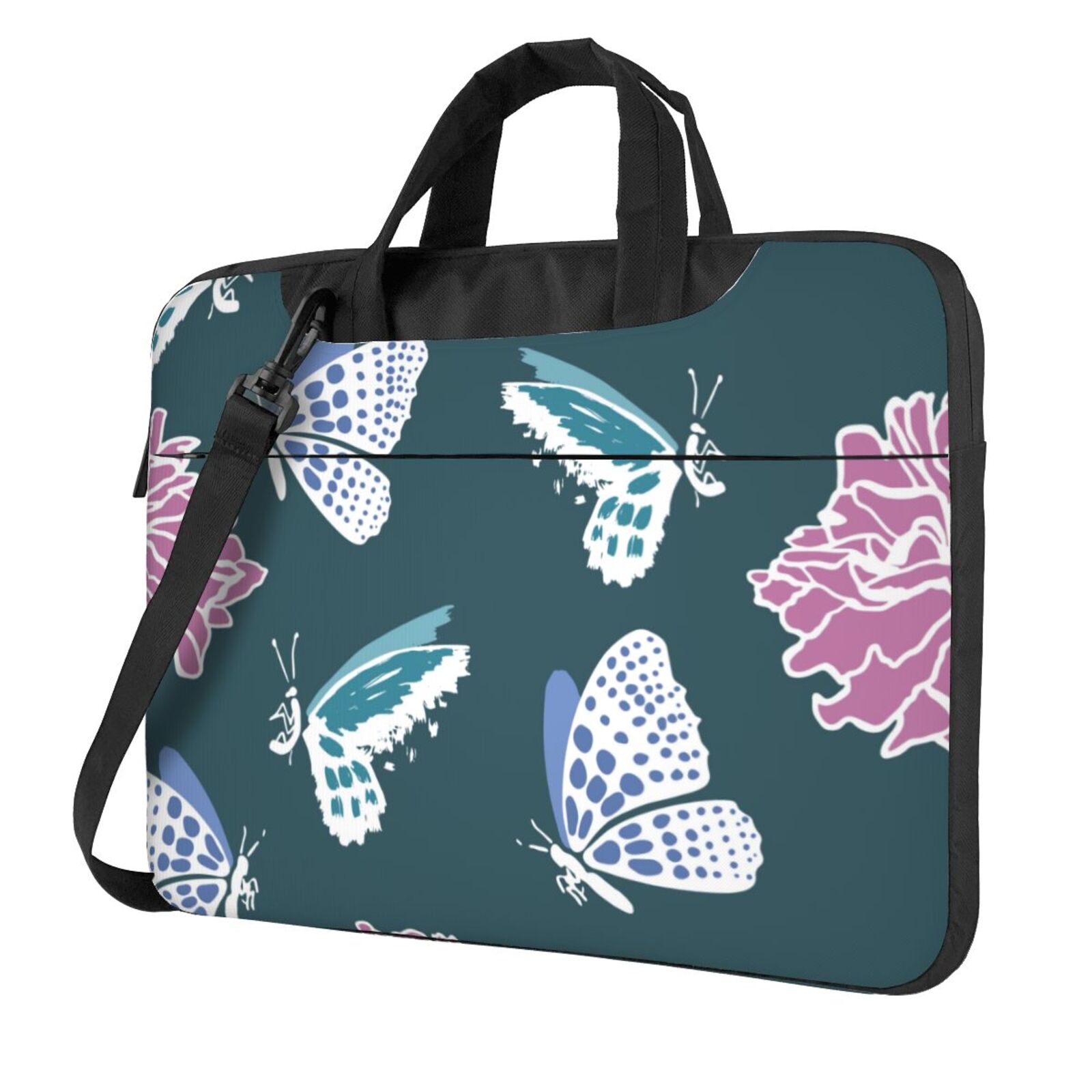 Butterfly Flower Pattern Laptop Bag, 13 inch Laptop or Tablet, Business