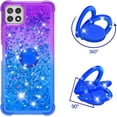 thumbnail image 5 of case for Samsung Galaxy A22 5G (N0 4G) Case w/Ring Holder,Creativity Clear Gradient Quicksand Glitter Flowing Liquid Floating Women Girls Cute Case TPU Cover for Samsung Galaxy A22 5G JB Purple Navy, 5 of 14