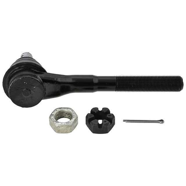 terminal exterior f-150 1997 a 2007 ford izquierda trw terminal exterior lado izquierdo para Ford F-150 (1997–2007) con rótula y vástago roscado negro, vista lateral centrada; incluye tuerca hexagonal, tuerca castellana y pasador. Compatible RWD y 4x2/4x4, cantidad 1 pieza, Nº de parte 3016250625775049. Apto como reemplazo para terminales de dirección o suspensión en mantenimiento.