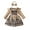 Khaki, variant on Newborn Baby Girls Ruffle Long Sleeve Ribbed Romper Top Bowknot Plaid Suspender Skirt Set For 0-18M Infant Girl Winter Dress Outfits