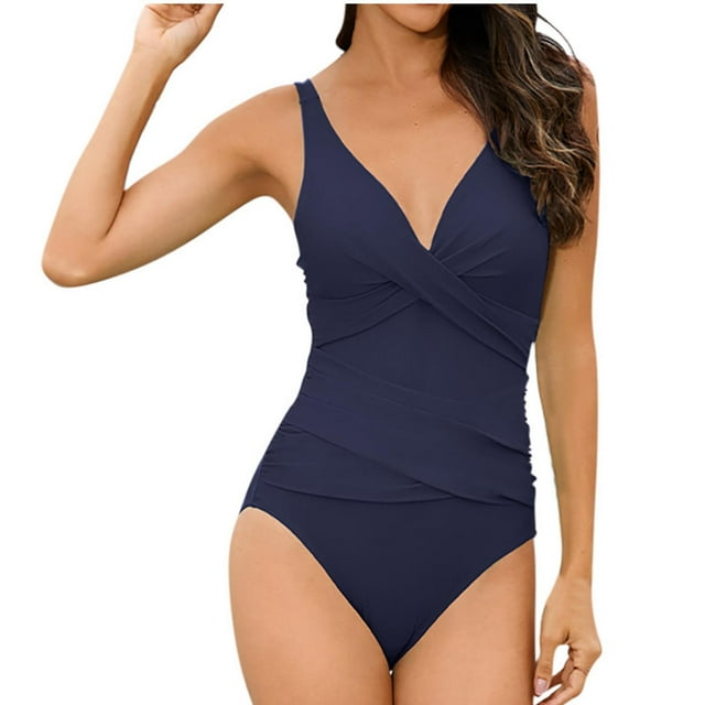Traje de Baño Sexy con Cuello en V de las Mujeres, Diseño de Sombreado Abdominal de Apriete para la Playa Y la Piscina