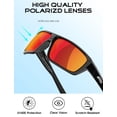 thumbnail image 4 of Gafas de sol ATTCL Polarizadas Envolventes 5001 para Hombre UV400 Negro+Rojo, 4 of 7
