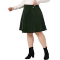 thumbnail image 4 of Agnes Orinda Women's Plus Size Button Decor Elastic Waist A Line Skirt, 4 of 6