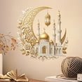 thumbnail image 7 of 15.75in Castle Moon Wall Decal for Bedroom Living Room Home Decor, Removable PVC Lantern Floral Crescent Sticker for Nursery Meditation Space, 7 of 7