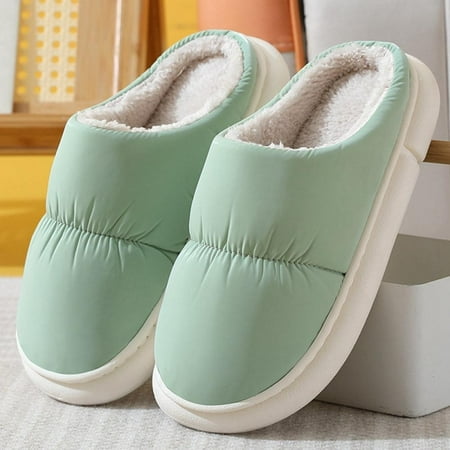 

Autmor Women s Men s Winter House Warm Plush Slippers Indoor Outdoor Casual Slip On Shoes Memory Foam Anti-Skid Rubber Sole Mules