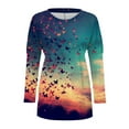 thumbnail image 4 of Femmes Automne Hiver Col Rond Col Rond Manches Longues T-Shirt Haut Poche Poche Intérieure, 4 of 4